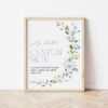 Blue Flowers Custom Sign, Bridal Shower Sign, Printable File, Edit Yourself, SH49