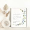 Blue Flowers Custom Sign, Bridal Shower Sign, Printable File, Edit Yourself, SH49