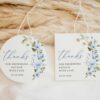 Blue Flowers Favor Tags, Gift Tags, Party Tags, Bridal Shower, Printable File, Edit Yourself, SH49