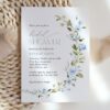 Blue Flowers Bridal Shower Invitation, Bridal Stationery, Printable File, Edit Yourself, SH49 Blue Flowers Bridal Shower Invitation, Bridal Stationery, Printable File, Edit Yourself, SH49