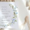 Blue Flowers Bridal Shower Invitation, Bridal Stationery, Printable File, Edit Yourself, SH49 Blue Flowers Bridal Shower Invitation, Bridal Stationery, Printable File, Edit Yourself, SH49