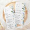 Blue Flowers Menu, Bridal Shower Stationery, Printable File, Edit Yourself, SH49 Blue Flowers Menu, Bridal Shower Stationery, Printable File, Edit Yourself, SH49