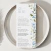 Blue Flowers Menu, Bridal Shower Stationery, Printable File, Edit Yourself, SH49 Blue Flowers Menu, Bridal Shower Stationery, Printable File, Edit Yourself, SH49