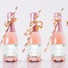 Blue Flowers Mini Champagne Labels, Bridal Shower Decoration, Printable File, Edit Yourself, SH49