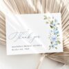 Blue Flowers Thank You Card, Bridal Shower Stationery, Printable File, Edit Yourself, SH49 Blue Flowers Thank You Card, Bridal Shower Stationery, Printable File, Edit Yourself, SH49