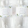 Blue Flowers Water Bottle Labels, Bridal Shower Decoration, Printable File, Edit Yourself, SH49