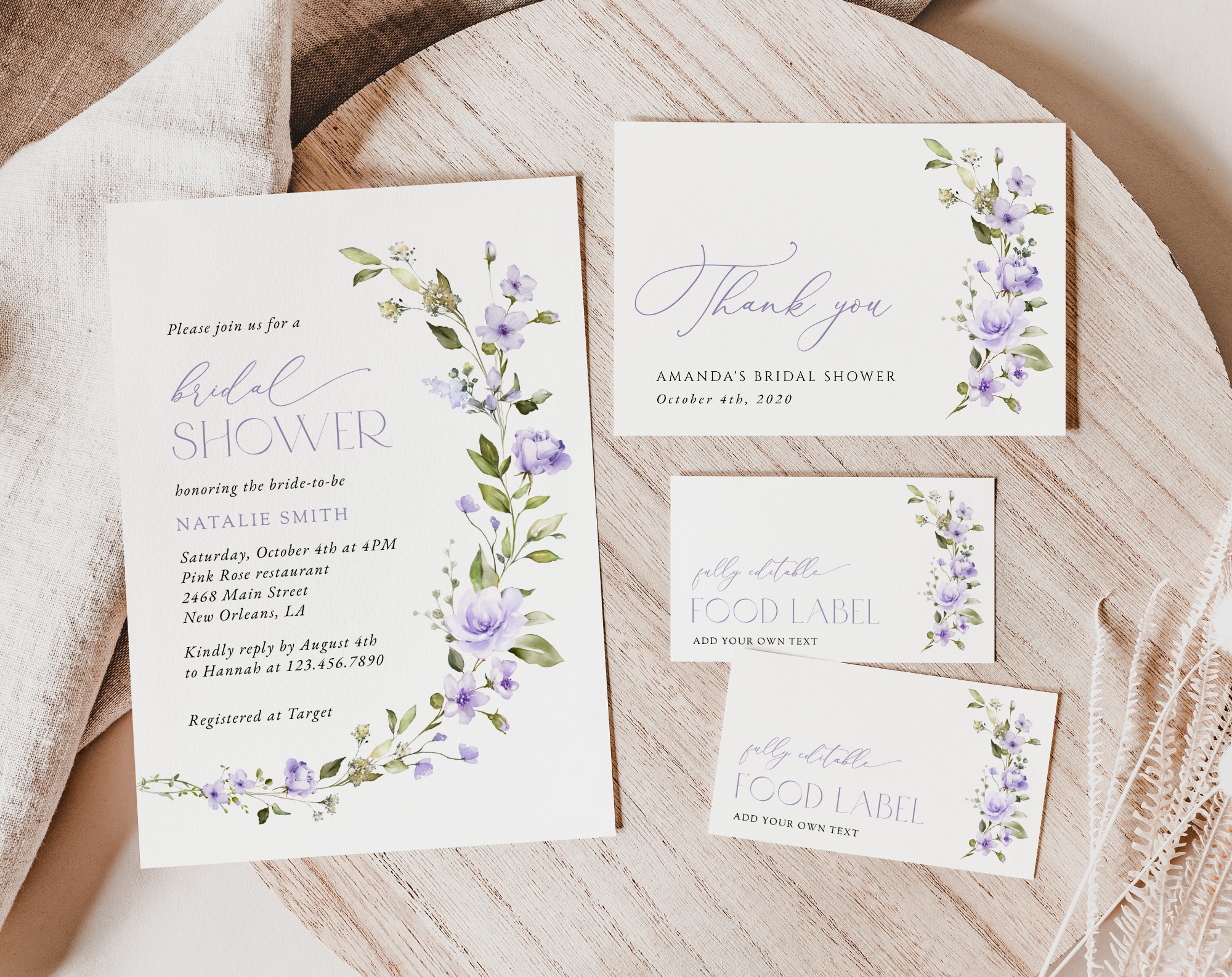 SH50 Purple Flowers Bridal Shower Shop by Collection