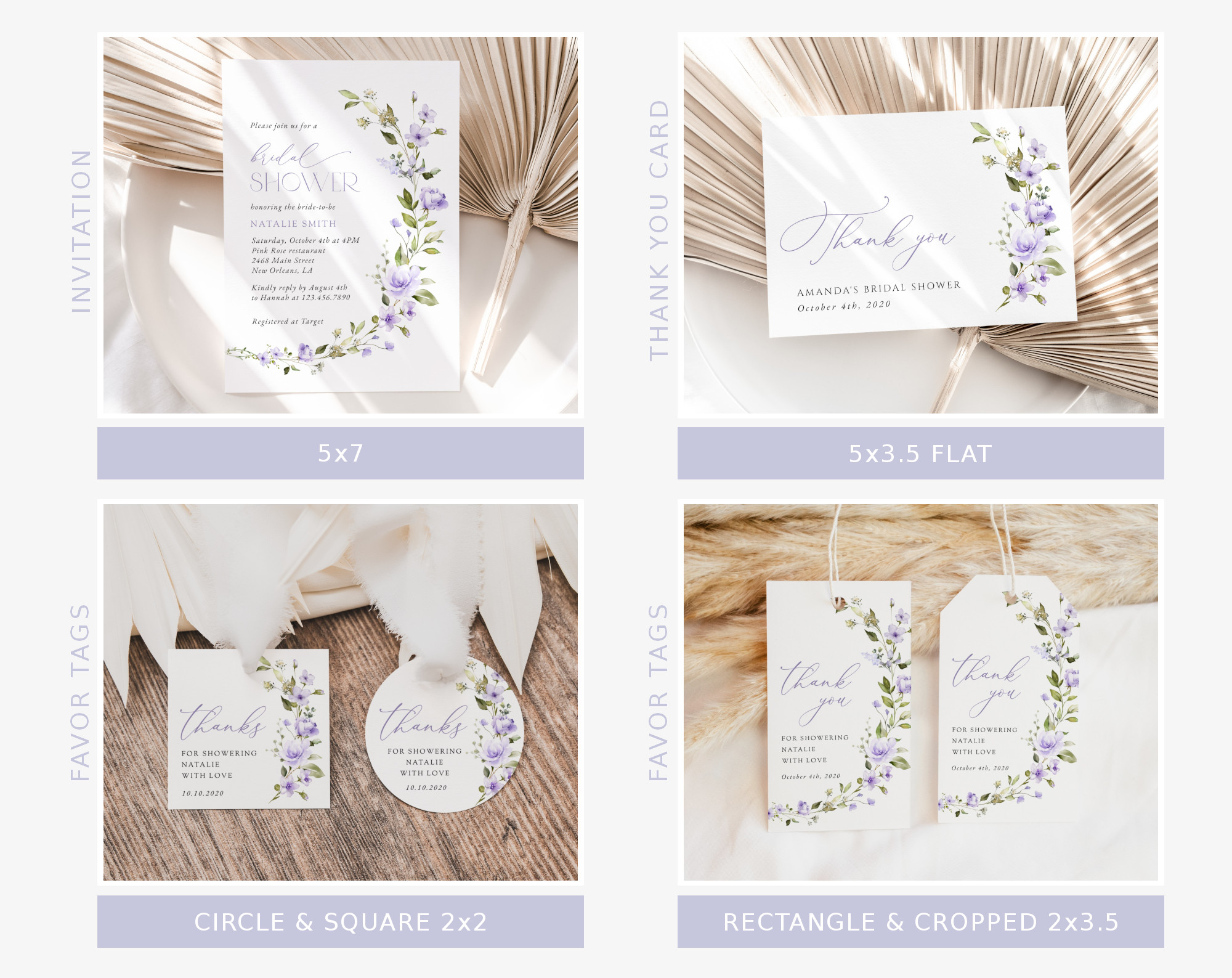 Purple Flowers Bridal Shower Bundle, Printable File, Edit Yourself, SH50 Purple Flowers Bridal Shower Bundle, Printable File, Edit Yourself, SH50