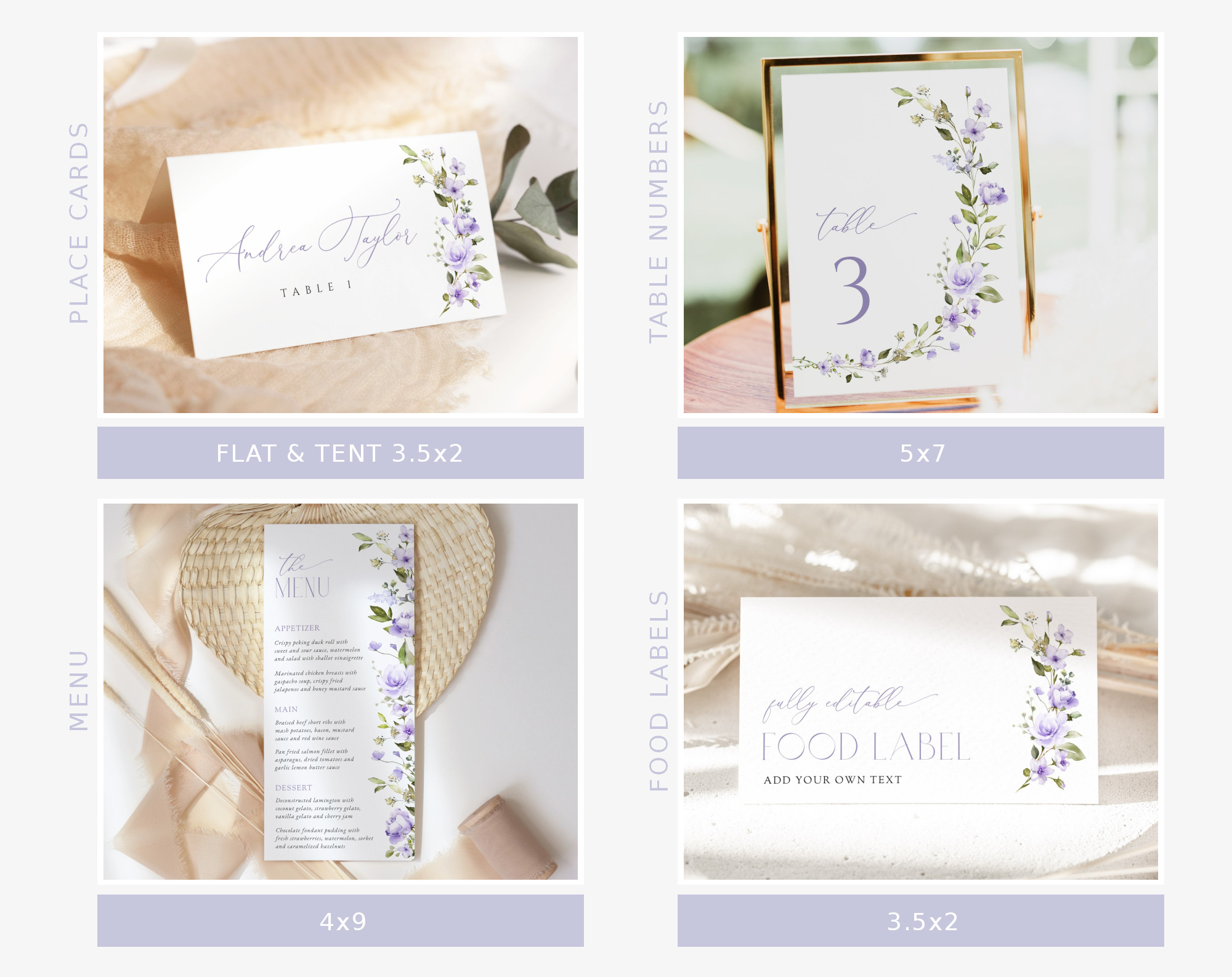 Purple Flowers Bridal Shower Bundle, Printable File, Edit Yourself, SH50 Purple Flowers Bridal Shower Bundle, Printable File, Edit Yourself, SH50