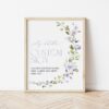 Purple Flowers Custom Sign, Bridal Shower Sign, Printable File, Edit Yourself, SH50