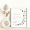 Purple Flowers Custom Sign, Bridal Shower Sign, Printable File, Edit Yourself, SH50