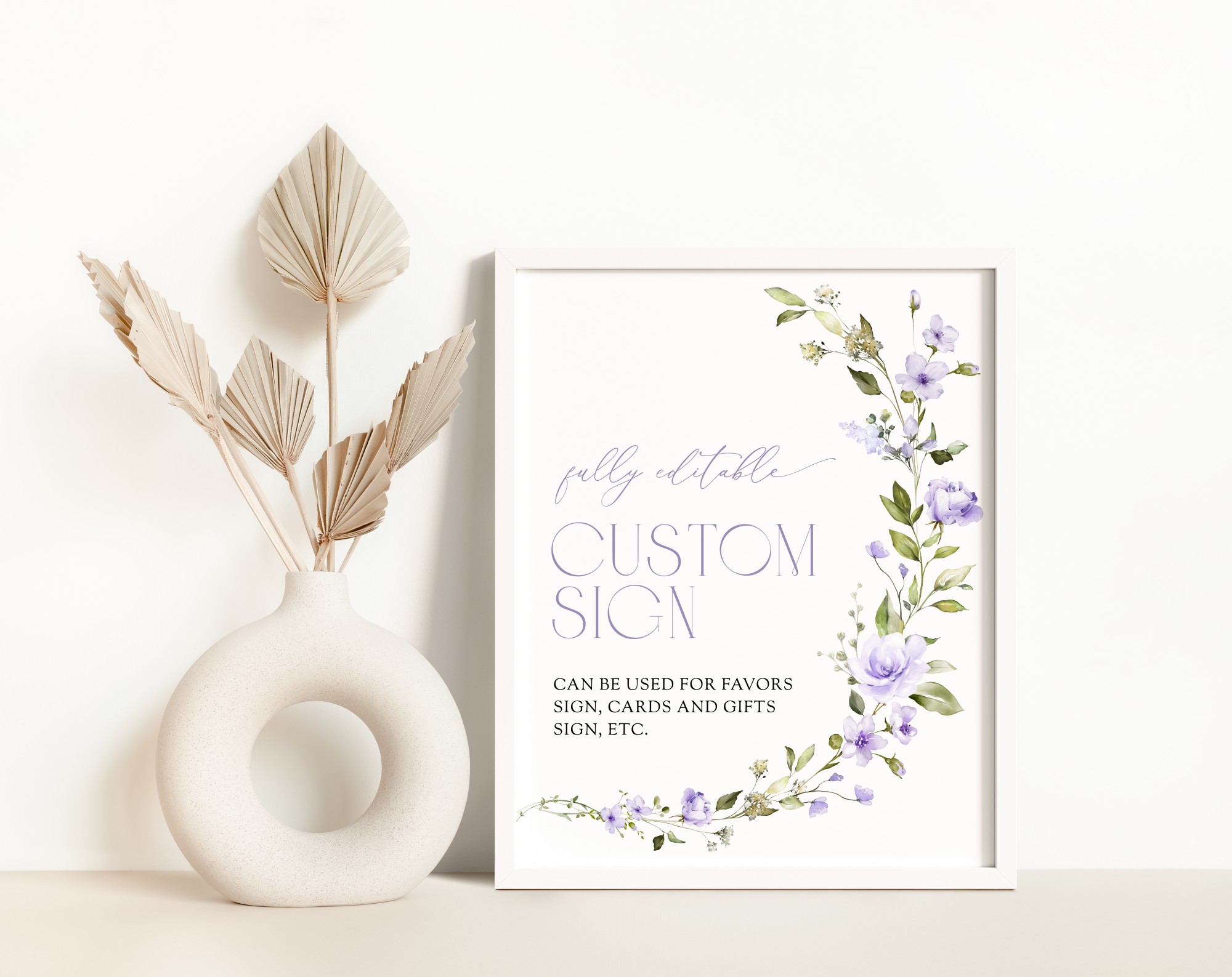 Purple Flowers Custom Sign, Bridal Shower Sign, Printable File, Edit Yourself, SH50 Purple Flowers Custom Sign, Bridal Shower Sign, Printable File, Edit Yourself, SH50
