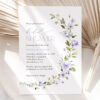 Purple Flowers Bridal Shower Invitation, Bridal Stationery, Printable File, Edit Yourself, SH50