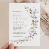 Purple Flowers Bridal Shower Invitation, Bridal Stationery, Printable File, Edit Yourself, SH50