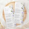 Purple Flowers Menu, Bridal Shower Stationery, Printable File, Edit Yourself, SH50