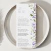 Purple Flowers Menu, Bridal Shower Stationery, Printable File, Edit Yourself, SH50