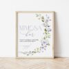 Purple Flowers Mimosa Bar Sign, Bridal Shower Sign, Printable File, Edit Yourself, SH50