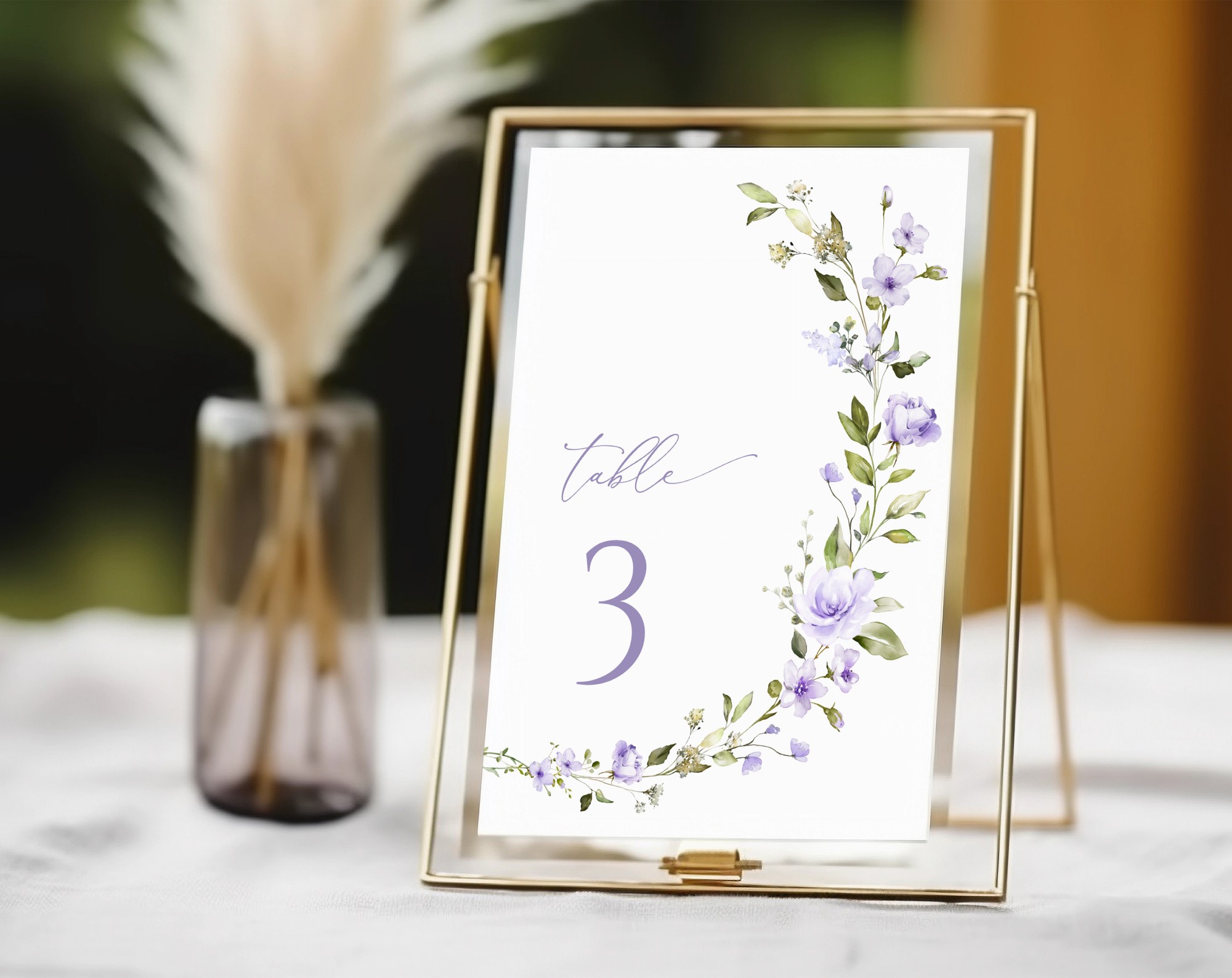Purple Flowers Table Number Sign, Bridal Shower Sign, Printable File, Edit Yourself, SH50 Purple Flowers Table Number Sign, Bridal Shower Sign, Printable File, Edit Yourself, SH50