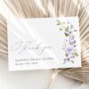 Purple Flowers Thank You Card, Bridal Shower Stationery, Printable File, Edit Yourself, SH50 Purple Flowers Thank You Card, Bridal Shower Stationery, Printable File, Edit Yourself, SH50