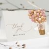 Bear and Pink Balloons Thank You Card, Girl Baby Shower, Printable File, Edit Yourself, SH51 Bear and Pink Balloons Thank You Card, Girl Baby Shower, Printable File, Edit Yourself, SH51