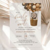 Bear and Brown Balloons Baby Shower Invitation, Gender Neutral Baby Shower, Printable File, Edit Yourself, SH53