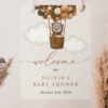 Bear and Brown Balloons Welcome Sign, Baby Shower Sign, Gender Neutral Baby Shower, Printable File, Edit Yourself, SH53