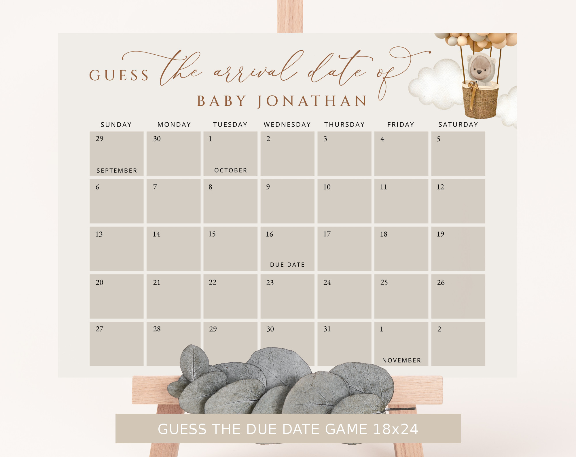 Bear and Beige Balloons Baby Shower Bundle, Gender Neutral Baby Shower, Printable File, Edit Yourself, SH54 Bear and Beige Balloons Baby Shower Bundle, Gender Neutral Baby Shower, Printable File, Edit Yourself, SH54