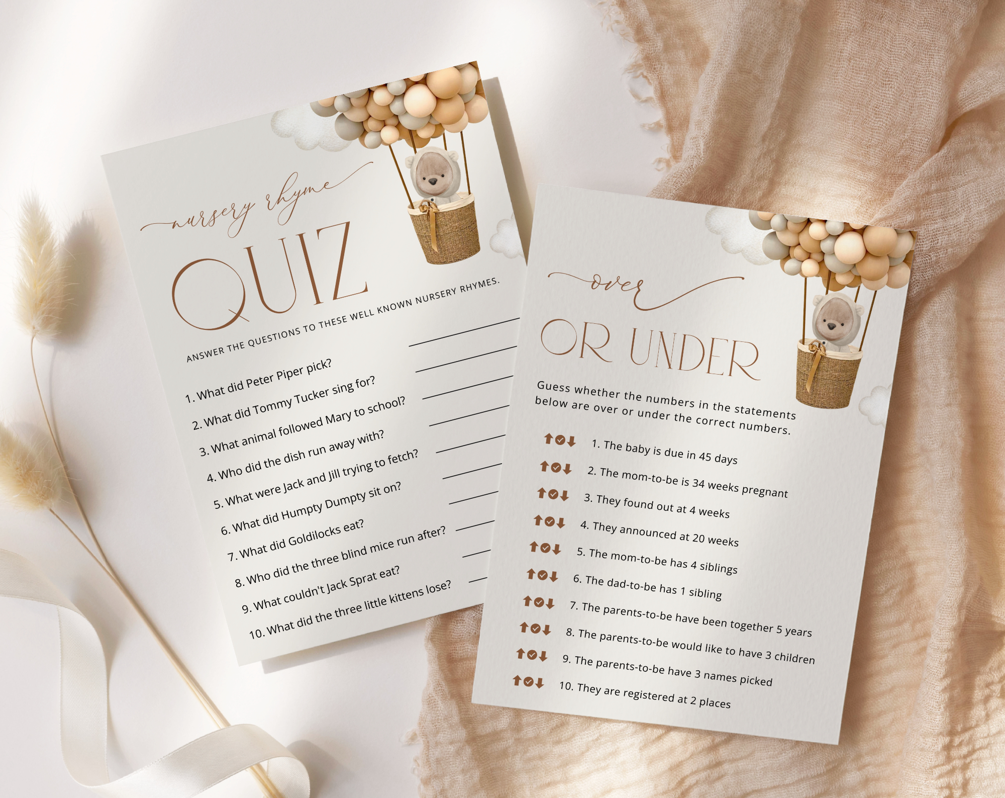 Bear and Beige Balloons Baby Shower Games Bundle, Set of 35 Games, Gender Neutral Baby Shower, Printable File, Edit Yourself, SH54 Bear and Beige Balloons Baby Shower Games Bundle, Set of 35 Games, Gender Neutral Baby Shower, Printable File, Edit Yourself, SH54