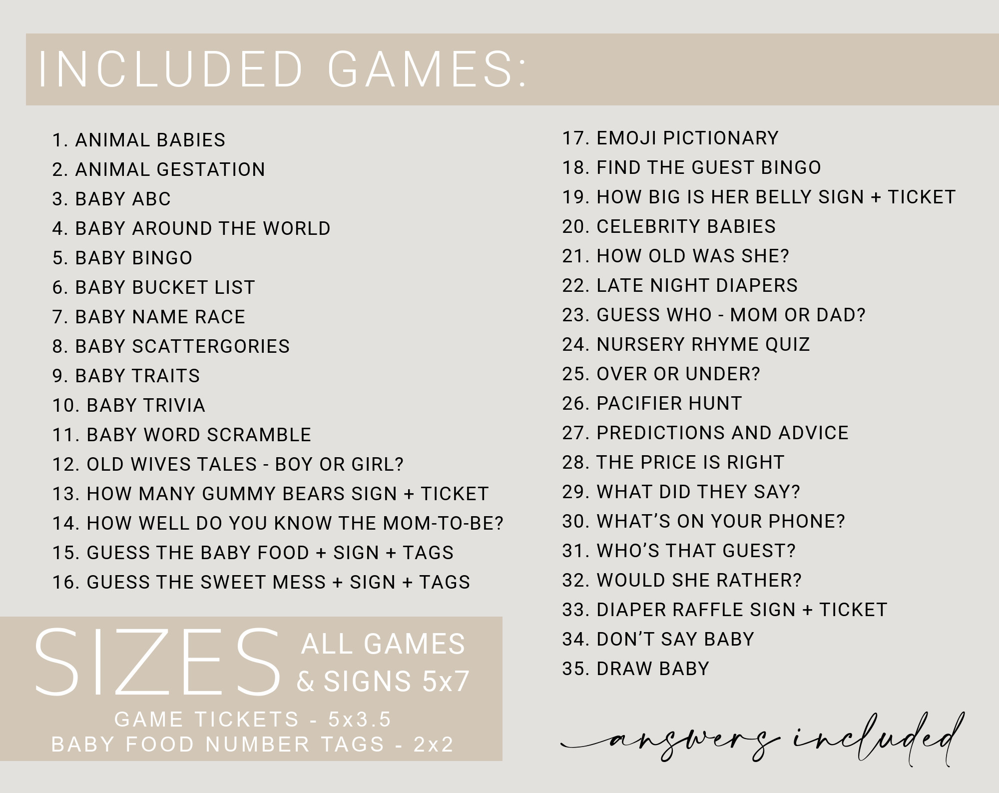 Bear and Beige Balloons Baby Shower Games Bundle, Set of 35 Games, Gender Neutral Baby Shower, Printable File, Edit Yourself, SH54 Bear and Beige Balloons Baby Shower Games Bundle, Set of 35 Games, Gender Neutral Baby Shower, Printable File, Edit Yourself, SH54