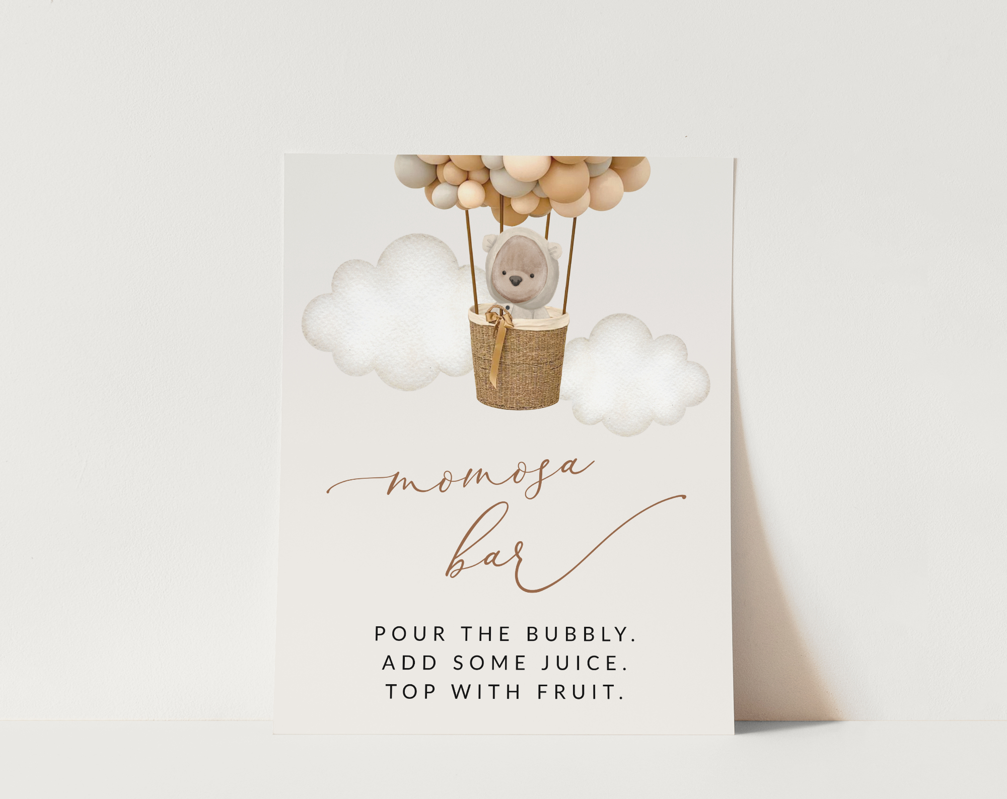 Bear and Beige Balloons Momosa Bar Sign, Baby Shower Sign, Gender Neutral Baby Shower, Printable File, Edit Yourself, SH54 Bear and Beige Balloons Momosa Bar Sign, Baby Shower Sign, Gender Neutral Baby Shower, Printable File, Edit Yourself, SH54
