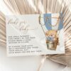 Bear in Blue Balloon Baby Shower Invitation Suite, Boy Baby Shower, Printable File, Edit Yourself, SH55