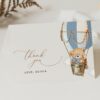 Bear in Blue Balloon Thank You Card, Boy Baby Shower, Printable File, Edit Yourself, SH55