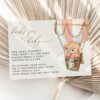 Bear in Pink Balloon Baby Shower Invitation Suite, Girl Baby Shower, Printable File, Edit Yourself, SH56