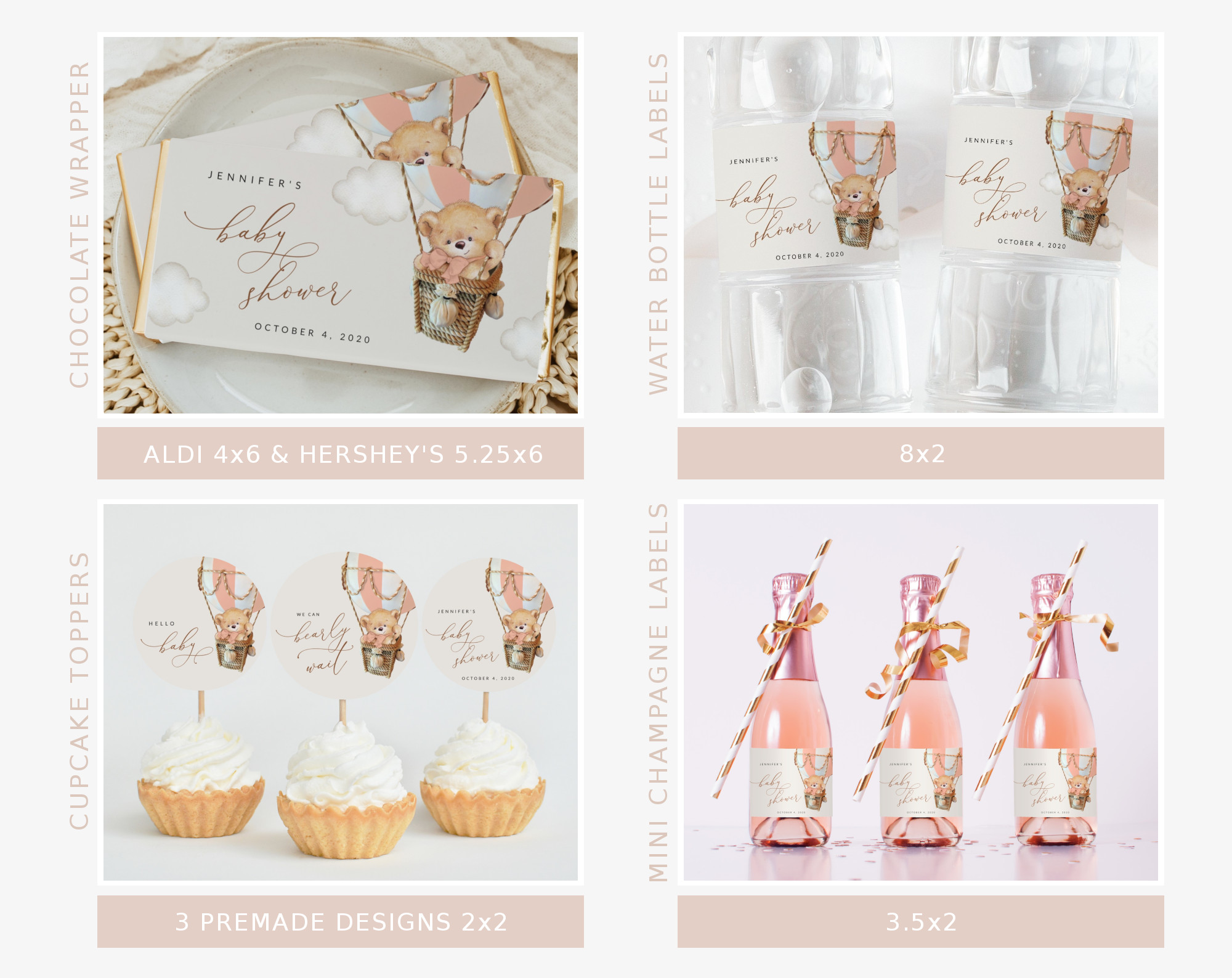 Bear in Pink Balloon Baby Shower Bundle, Girl Baby Shower, Printable File, Edit Yourself, SH56 Bear in Pink Balloon Baby Shower Bundle, Girl Baby Shower, Printable File, Edit Yourself, SH56