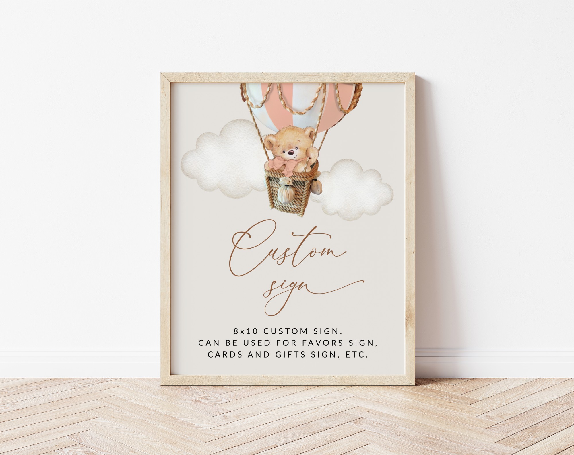 Bear in Pink Balloon Custom Sign, Baby Shower Sign, Girl Baby Shower, Printable File, Edit Yourself, SH56 Bear in Pink Balloon Custom Sign, Baby Shower Sign, Girl Baby Shower, Printable File, Edit Yourself, SH56