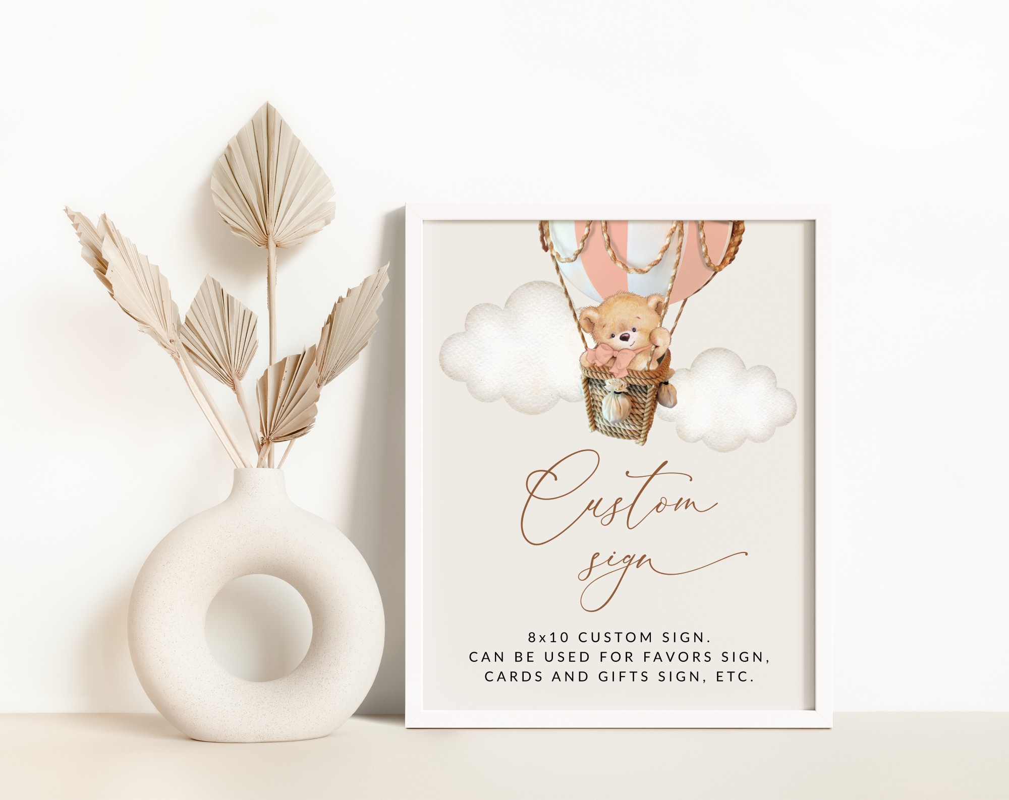 Bear in Pink Balloon Custom Sign, Baby Shower Sign, Girl Baby Shower, Printable File, Edit Yourself, SH56 Bear in Pink Balloon Custom Sign, Baby Shower Sign, Girl Baby Shower, Printable File, Edit Yourself, SH56