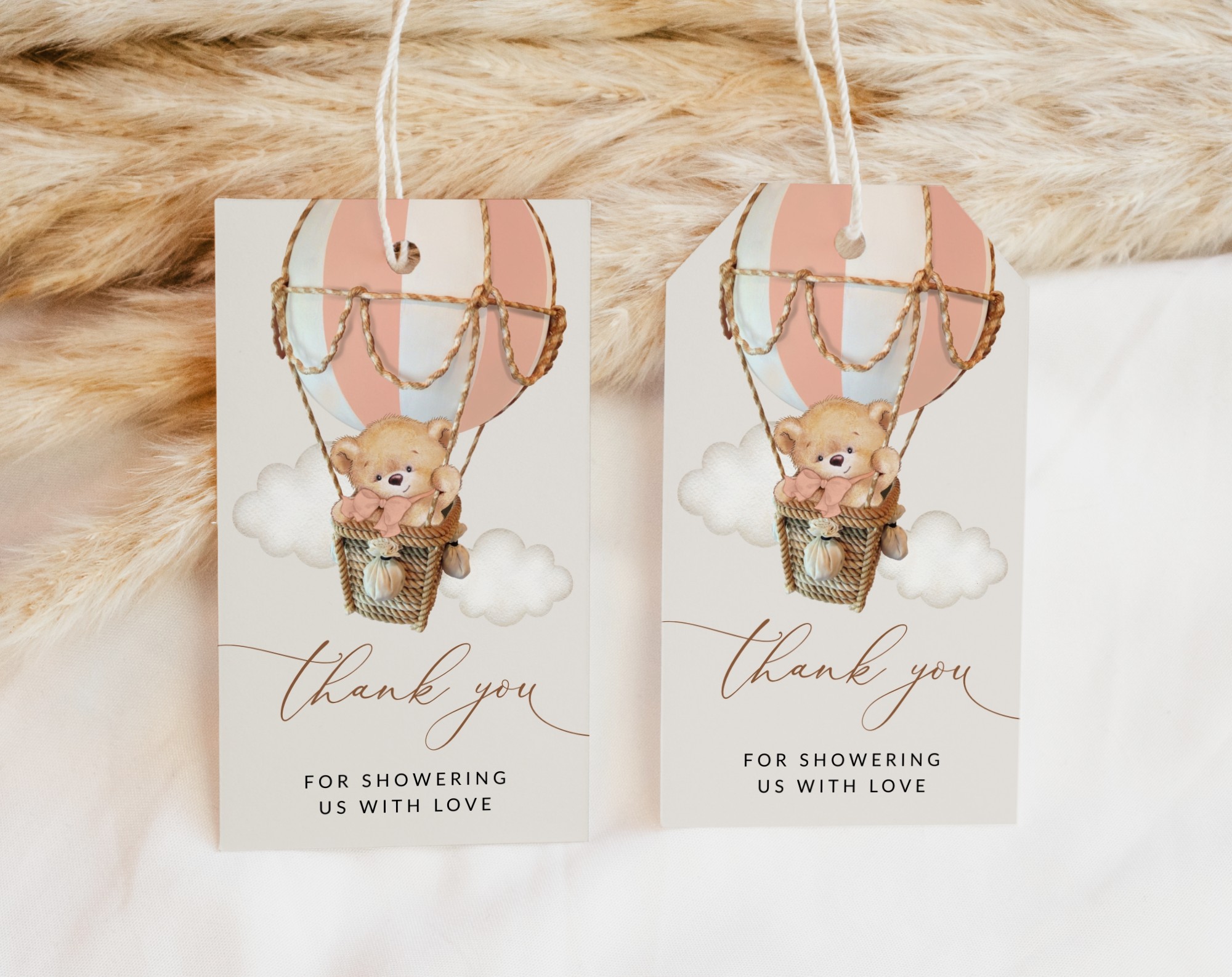 Bear in Pink Balloon Favor Tags, Gift Tags, Party Tags, Girl Baby Shower, Printable File, Edit Yourself, SH56 Bear in Pink Balloon Favor Tags, Gift Tags, Party Tags, Girl Baby Shower, Printable File, Edit Yourself, SH56