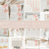Baby Bear with Pink Balloons Baby Shower Bundle, Girl Baby Shower, Printable File, Edit Yourself, SH58