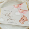 Baby Bear with Pink Balloons Chocolate Bar Wrapper, Candy Bar Wrapper, Girl Baby Shower, Printable File, Edit Yourself, SH58