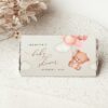 Baby Bear with Pink Balloons Chocolate Bar Wrapper, Candy Bar Wrapper, Girl Baby Shower, Printable File, Edit Yourself, SH58