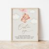 Baby Bear with Pink Balloons Custom Sign, Baby Shower Sign, Girl Baby Shower, Printable File, Edit Yourself, SH58
