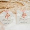 Baby Bear with Pink Balloons Favor Tags, Gift Tags, Party Tags, Girl Baby Shower, Printable File, Edit Yourself, SH58