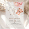 Baby Bear with Pink Balloons Baby Shower Invitation, Girl Baby Shower, Printable File, Edit Yourself, SH58 Baby Bear with Pink Balloons Baby Shower Invitation, Girl Baby Shower, Printable File, Edit Yourself, SH58