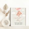 Baby Bear with Pink Balloons Momosa Bar Sign, Baby Shower Sign, Girl Baby Shower, Printable File, Edit Yourself, SH58