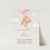 Baby Bear with Pink Balloons Momosa Bar Sign, Baby Shower Sign, Girl Baby Shower, Printable File, Edit Yourself, SH58
