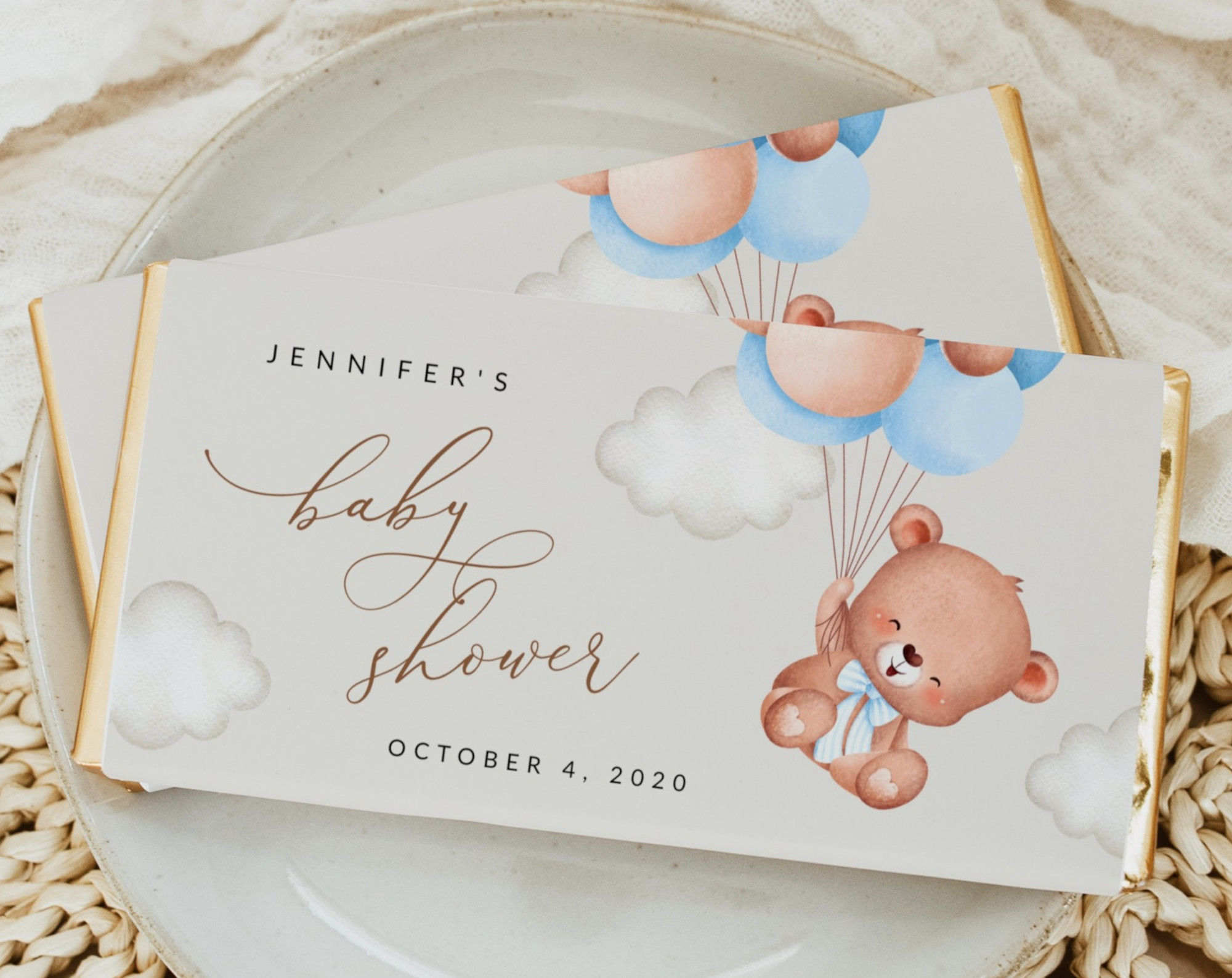 Baby Bear with Blue Balloons Chocolate Bar Wrapper, Candy Bar Wrapper, Boy Baby Shower, Printable File, Edit Yourself, SH59 Baby Bear with Blue Balloons Chocolate Bar Wrapper, Candy Bar Wrapper, Boy Baby Shower, Printable File, Edit Yourself, SH59