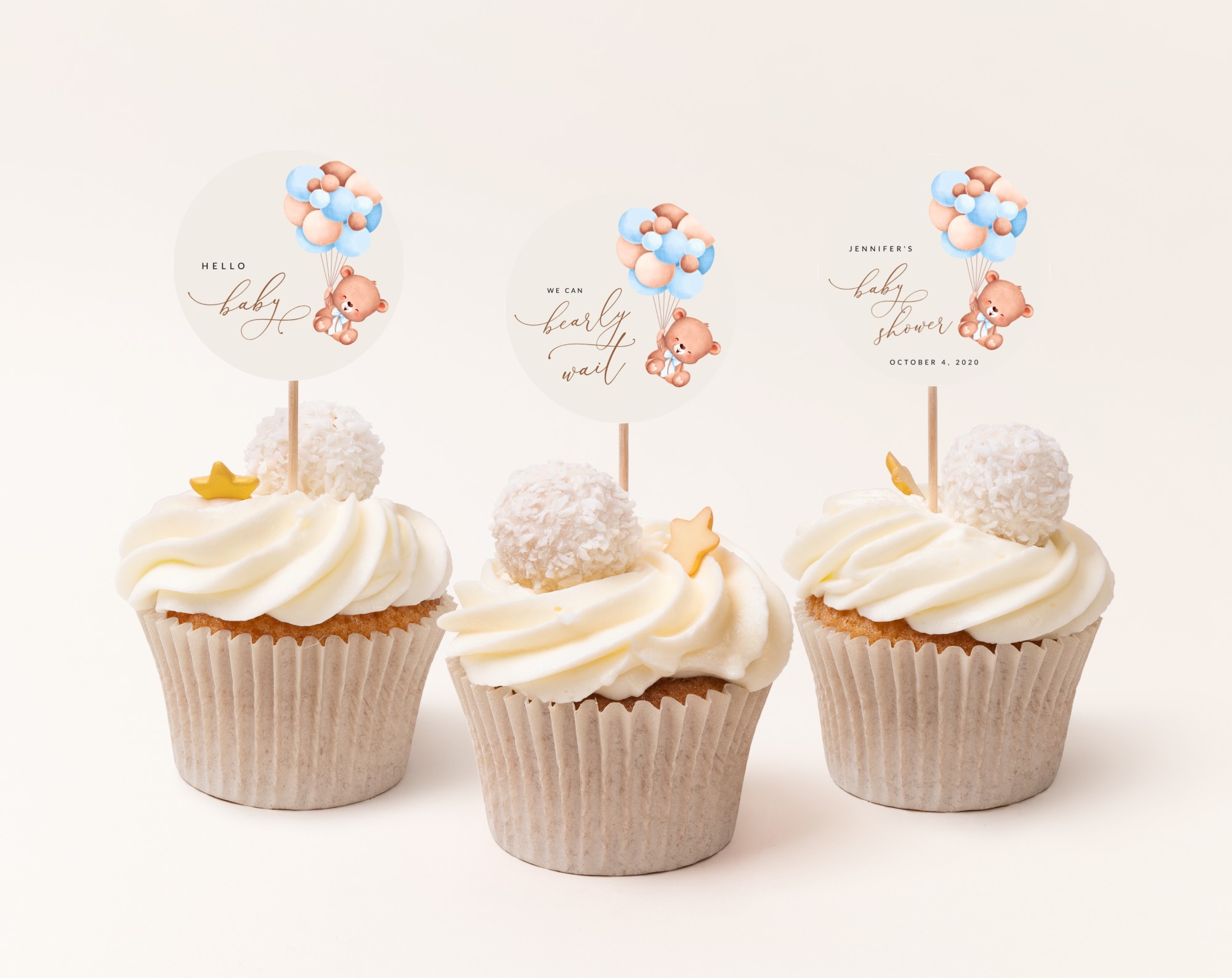 Baby Bear with Blue Balloons Cupcake Toppers, Baby Shower Decoration, Boy Baby Shower, Printable File, Edit Yourself, SH59 Baby Bear with Blue Balloons Cupcake Toppers, Baby Shower Decoration, Boy Baby Shower, Printable File, Edit Yourself, SH59