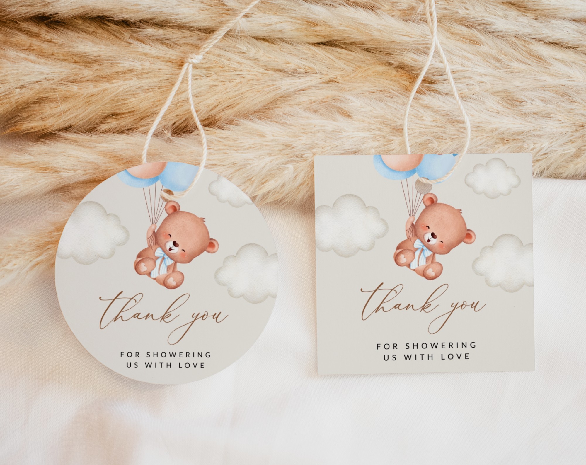 Baby Bear with Blue Balloons Favor Tags, Gift Tags, Party Tags, Boy Baby Shower, Printable File, Edit Yourself, SH59 Baby Bear with Blue Balloons Favor Tags, Gift Tags, Party Tags, Boy Baby Shower, Printable File, Edit Yourself, SH59