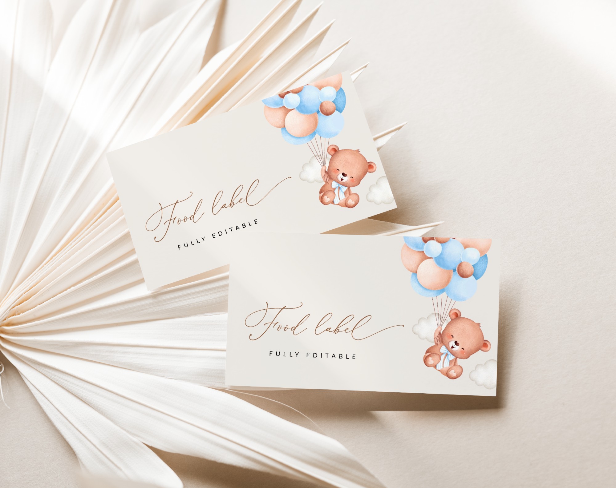 Baby Bear with Blue Balloons Food Label, Baby Shower Decoration, Boy Baby Shower, Printable File, Edit Yourself, SH59 Baby Bear with Blue Balloons Food Label, Baby Shower Decoration, Boy Baby Shower, Printable File, Edit Yourself, SH59