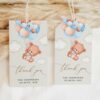 Baby Bear with Blue Balloons Favor Tags, Gift Tags, Party Tags, Boy Baby Shower, Printable File, Edit Yourself, SH59 Baby Bear with Blue Balloons Favor Tags, Gift Tags, Party Tags, Boy Baby Shower, Printable File, Edit Yourself, SH59